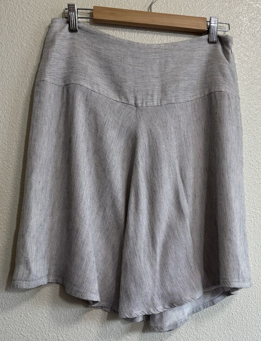 Cabi Gray A-Line Mini Skirt Linen Blend Flowy Academia Preppy Resort Wear Size 6